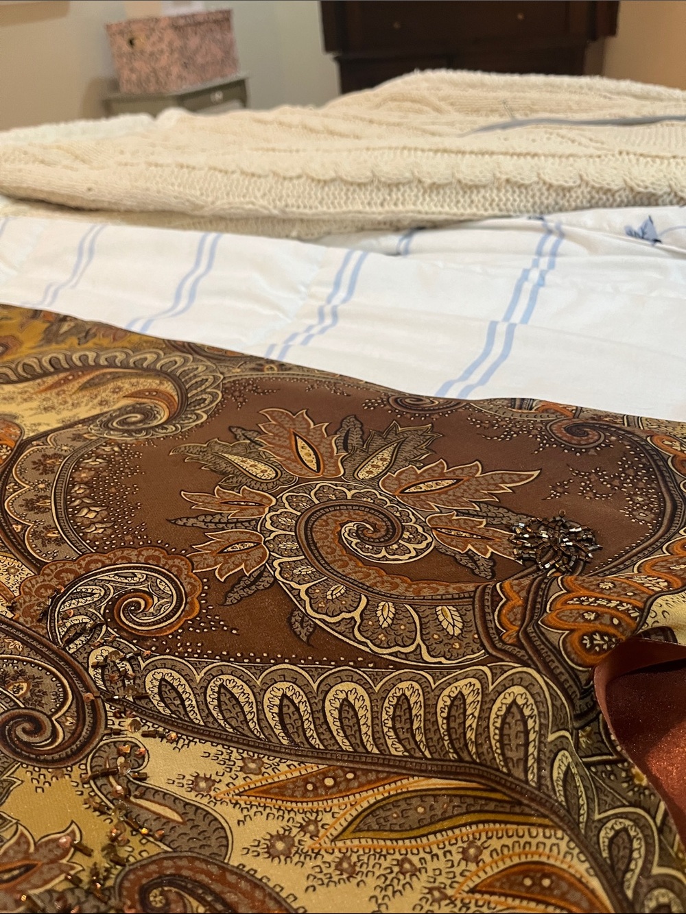 Laundry By Shelli Segal Paisley Maxi Dress in Mustard and Brown - Picture 5 of 6